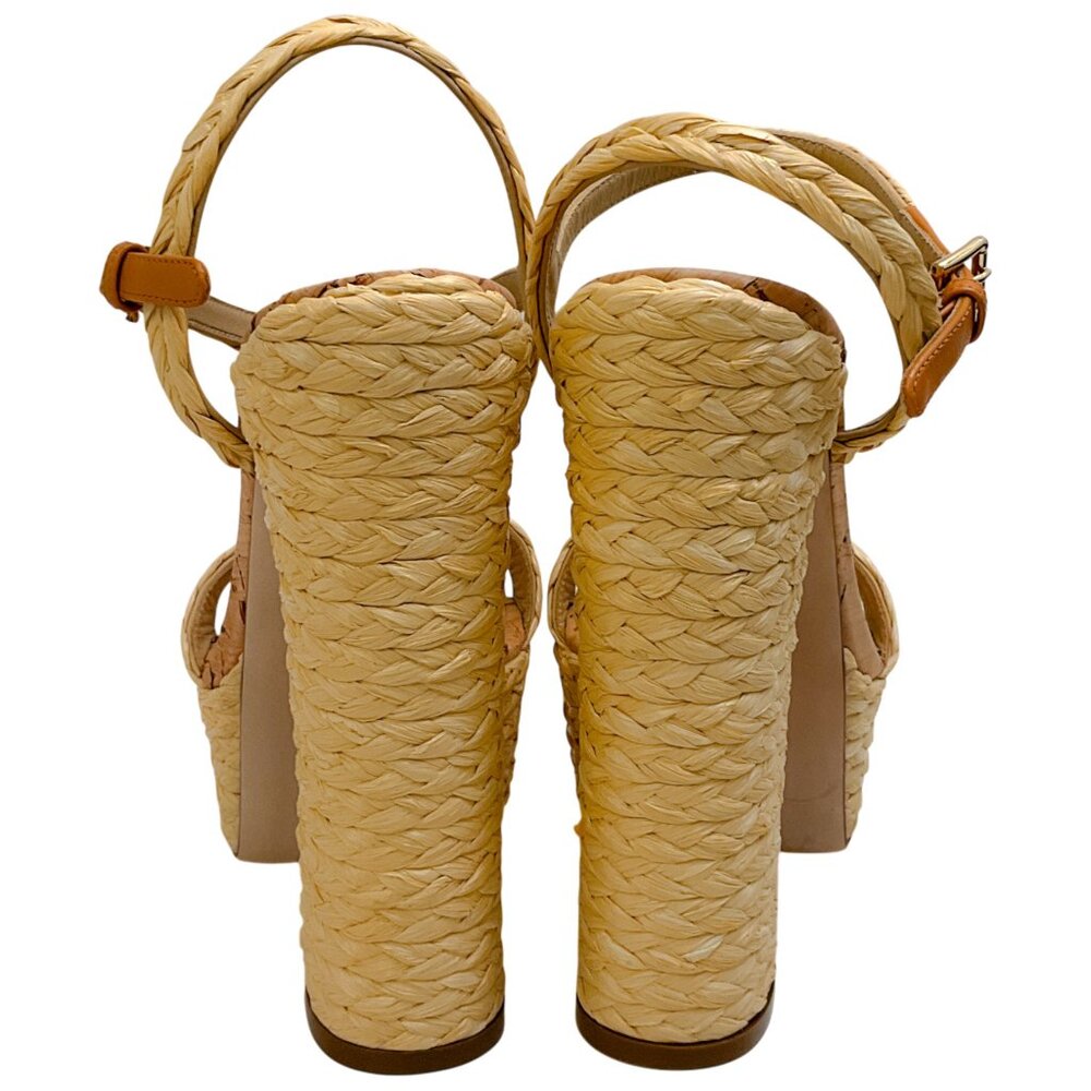 Dolce & Gabbana Natural Raffia Platform Sandals - Picture 5 of 9